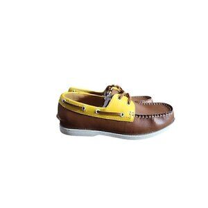 Club Room Men's Elliot Moc-Toe Lace Up Boat Shoes Tan Yellow 11M New